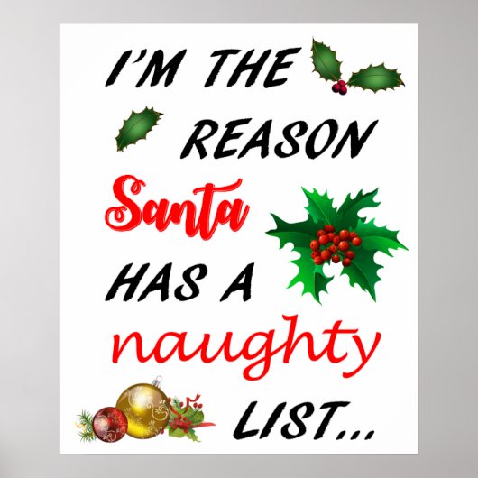 Sinters Naughty List Poster (Voorkant)