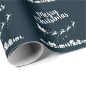 Sinters slee met herders boven de huizen cadeaupapier (Rol Hoek)