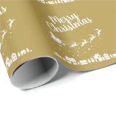 Sinters slee met herders boven de huizen cadeaupapier (Rol Hoek)