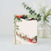 Sinterslej en rendier in sneeuw Feestdagenkaart (Staand voorkant)