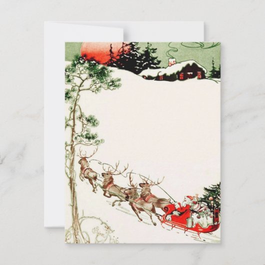 Sinterslej en rendier in sneeuw Feestdagenkaart (Voorkant)