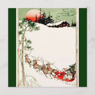 Sinterslej en rendier in sneeuw Kaart