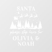 Sinterstop hier gepersonaliseerd kerstmodern Wind Raamsticker (Vel)