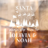 Sinterstop hier gepersonaliseerd kerstmodern Wind Raamsticker (Vel 2)