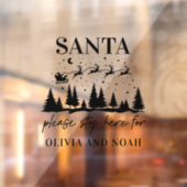 Sinterstop hier gepersonaliseerd kerstmodern Wind Raamsticker (Vel 2)