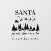 Sinterstop hier gepersonaliseerd kerstmodern Wind Raamsticker (Vel)