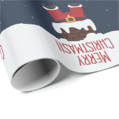 Sinterstuck in de schoorsteen, vrolijk kerstfeest cadeaupapier (Rol Hoek)
