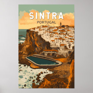 Sintra Portugal Illustratie Reis Kunst Vintage Poster