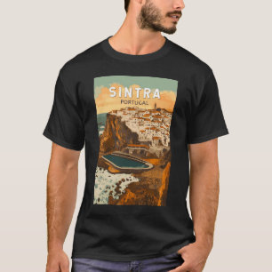 Sintra Portugal Illustratie Reizen Art Vintage T-shirt