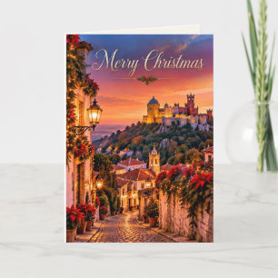 Sintra Portugal Prettig Kerstfeest Feestdagen Kaart