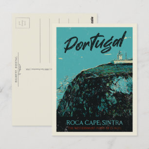 Sintra Roca cape illustratie Portugal Briefkaart