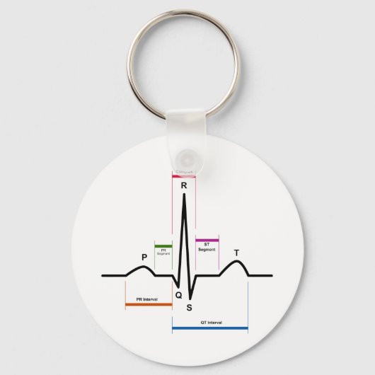 Sinus Rhythm in een ECG-elektrocardiogram diagram Sleutelhanger (Voorkant)