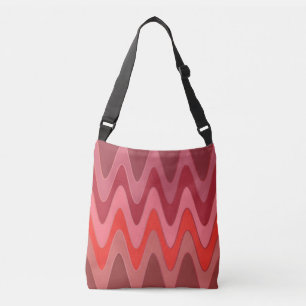 Sinus Waves patroon - rode mix + uw ideeën Crossbody Tas