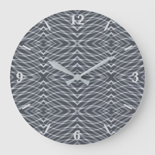 Sinusgolf Pulse Signal Modern Abstract kunstontwer Grote Klok (Voorkant)