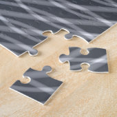 Sinusgolf Pulse Signal Modern Abstract kunstontwer Legpuzzel (Zijkant)