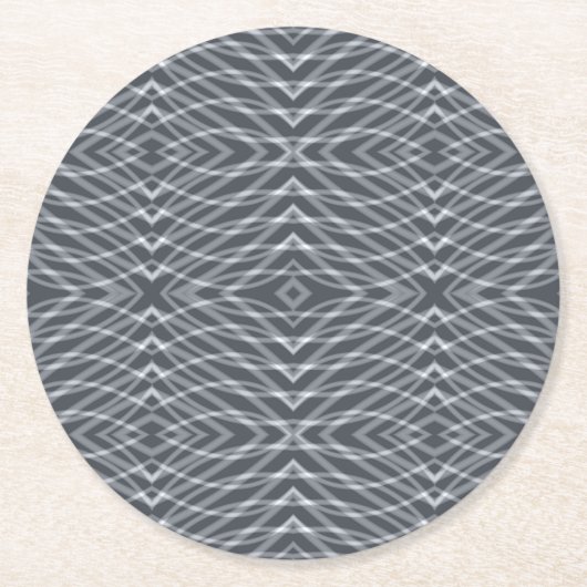 Sinusgolf Pulse Signal Modern Abstract kunstontwer Ronde Kartonnen Onderzetter (Voorkant)