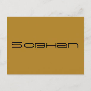Siobhan, weeszwart karakter, geometrisch lettertyp briefkaart