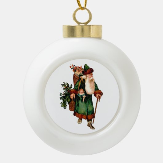 Siôn Corn kerstversier Keramische Bal Ornament (Voorkant)