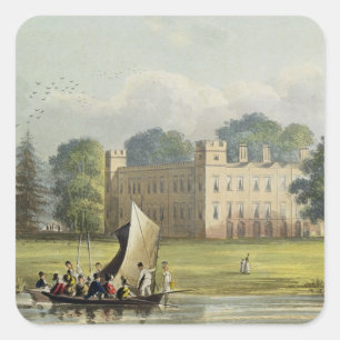 Sion house, van R. Ackermann's (1764-1834) "Repos" Vierkante Sticker