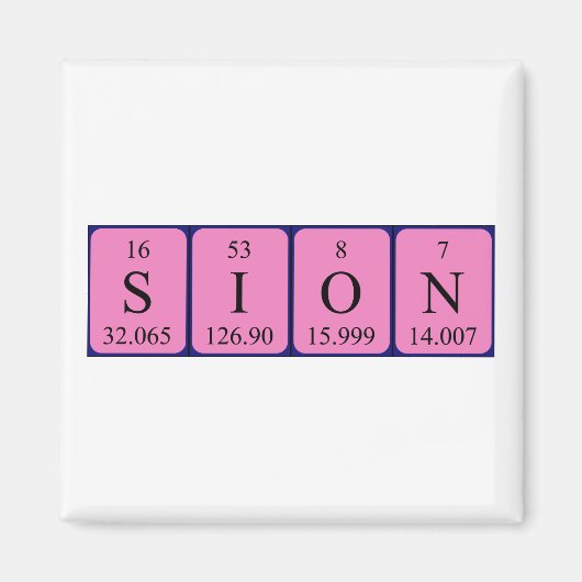 Sion periodieke tabelnaam magneet (Voorkant)