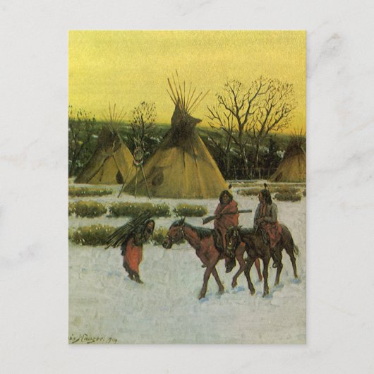 Sioux Camp bij Wounded Knee door John Hauser Briefkaart (Voorkant)