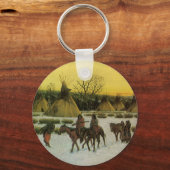 Sioux Camp bij Wounded Knee door John Hauser Sleutelhanger (Voorkant)