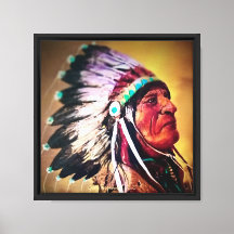"Sioux Chief" originele kunst op spanprint
