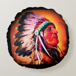Sioux Chief Round Pillow Rond Kussen