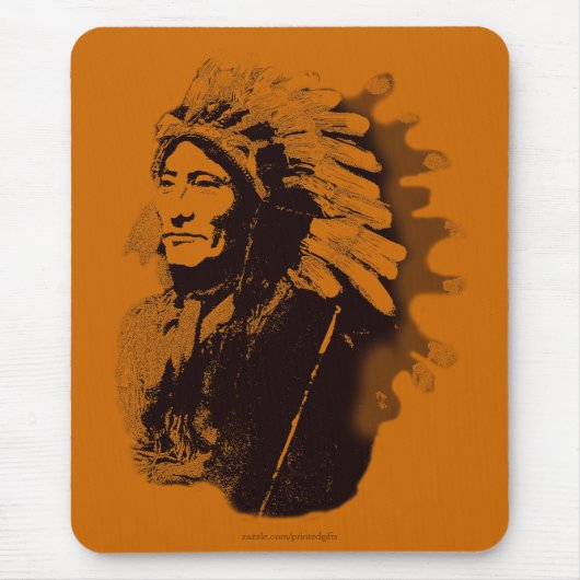 Sioux Chieftain Native American Gift Mousepad Muismat (Voorkant)