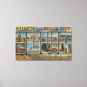 Sioux City, Iowa - Grote letterscènes 2 Canvas Afdruk