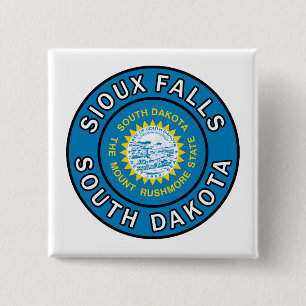 Sioux Falls South Dakota Vierkante Button 5,1 Cm