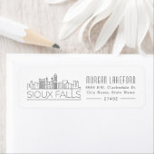 Sioux Herfsten, S. Dakota Stylized Skyline | Etiket (Insitu)