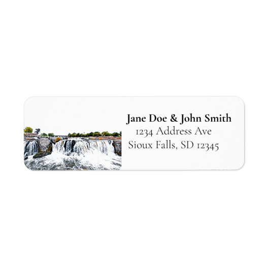 Sioux Herfsten Waterfall Return Address Labels (Voorkant)