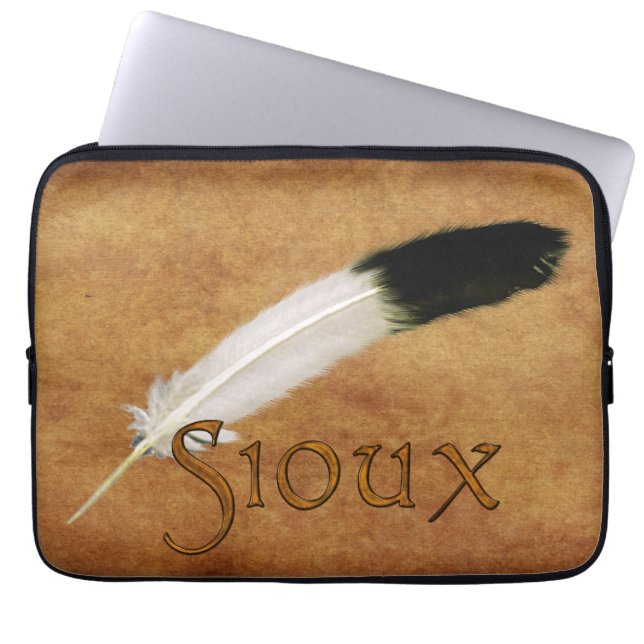 SIOUX Native American Feather-laptophoes Laptop Sleeve (Voorkant)