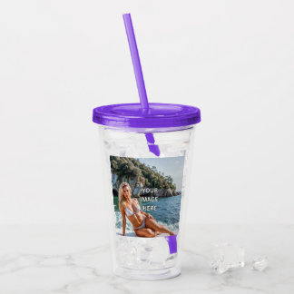 SIP! 🥤 Aangepaste acryl tumbler met rietjesontwer Drinkbeker