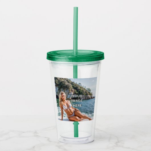 SIP! 🥤 Aangepaste Acryl Tumbler met Straw Ontwerp Acryl Drinkbeker (Voorkant)