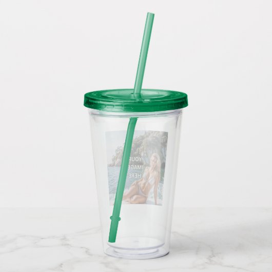 SIP! 🥤 Aangepaste Acryl Tumbler met Straw Ontwerp Acryl Drinkbeker (Achterkant)