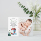 Sip and See Baby Douche Uitnodigingen Aardbeien (Staand voorkant)