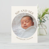 Sip and See Baby shower Invitation (Debout devant)