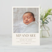 Sip and See Baby shower Invitation (Debout devant)