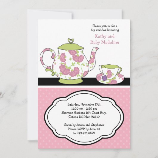 Sip and See Baby shower Invitation (Devant)