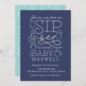 Sip and See Baby Shower Invitations (Devant / Derrière)