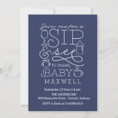 Sip and See Baby Shower Invitations (Devant)