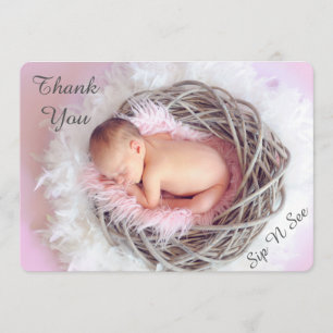 Sip and See Feather Nest Foto Baby Aankondiging