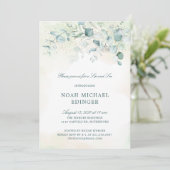 Sip and See Gender Neutral Eucalyptus Greenery Kaart (Staand voorkant)