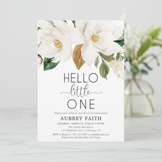 Sip and See genderneutraal wit bloemen rustiek Kaart (Staand voorkant)