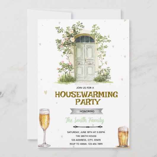 Sip and See Housewarming Invitation Kaart (Voorkant)