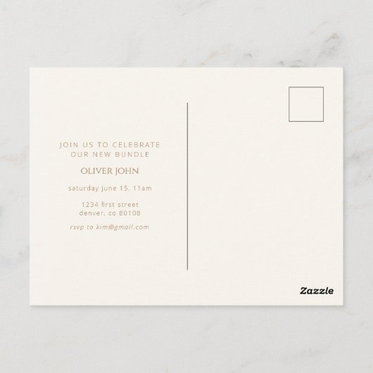 Sip and See Invitation Carte postale avec quatre p (Dos)