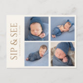 Sip and See Invitation Carte postale avec quatre p (Devant)