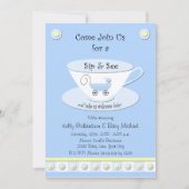 Sip and See Invitations Baby Boy Shoy (Devant)